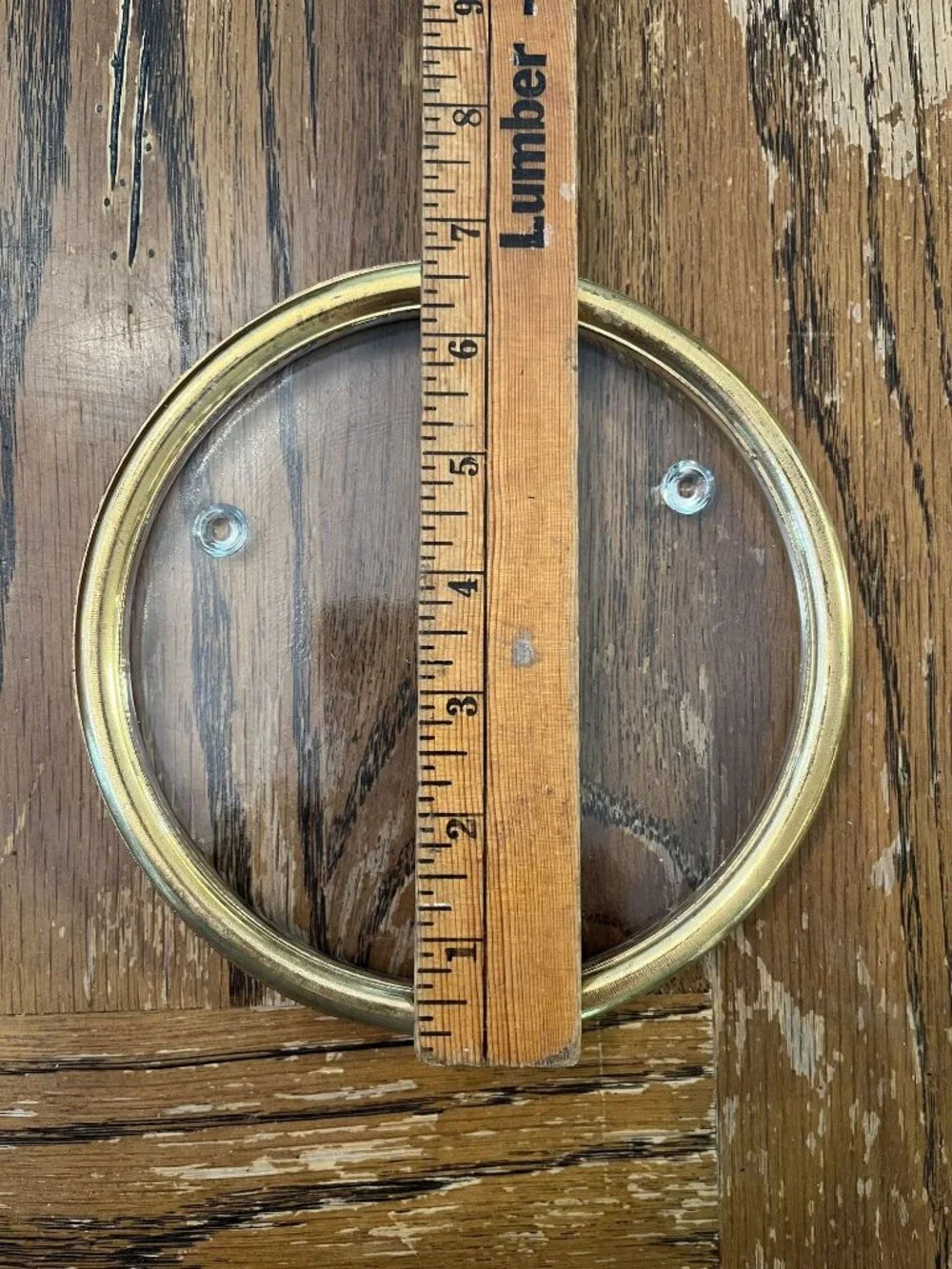 Vintage Glass Pillar Plate Riser With Gold Rim 7-Inch